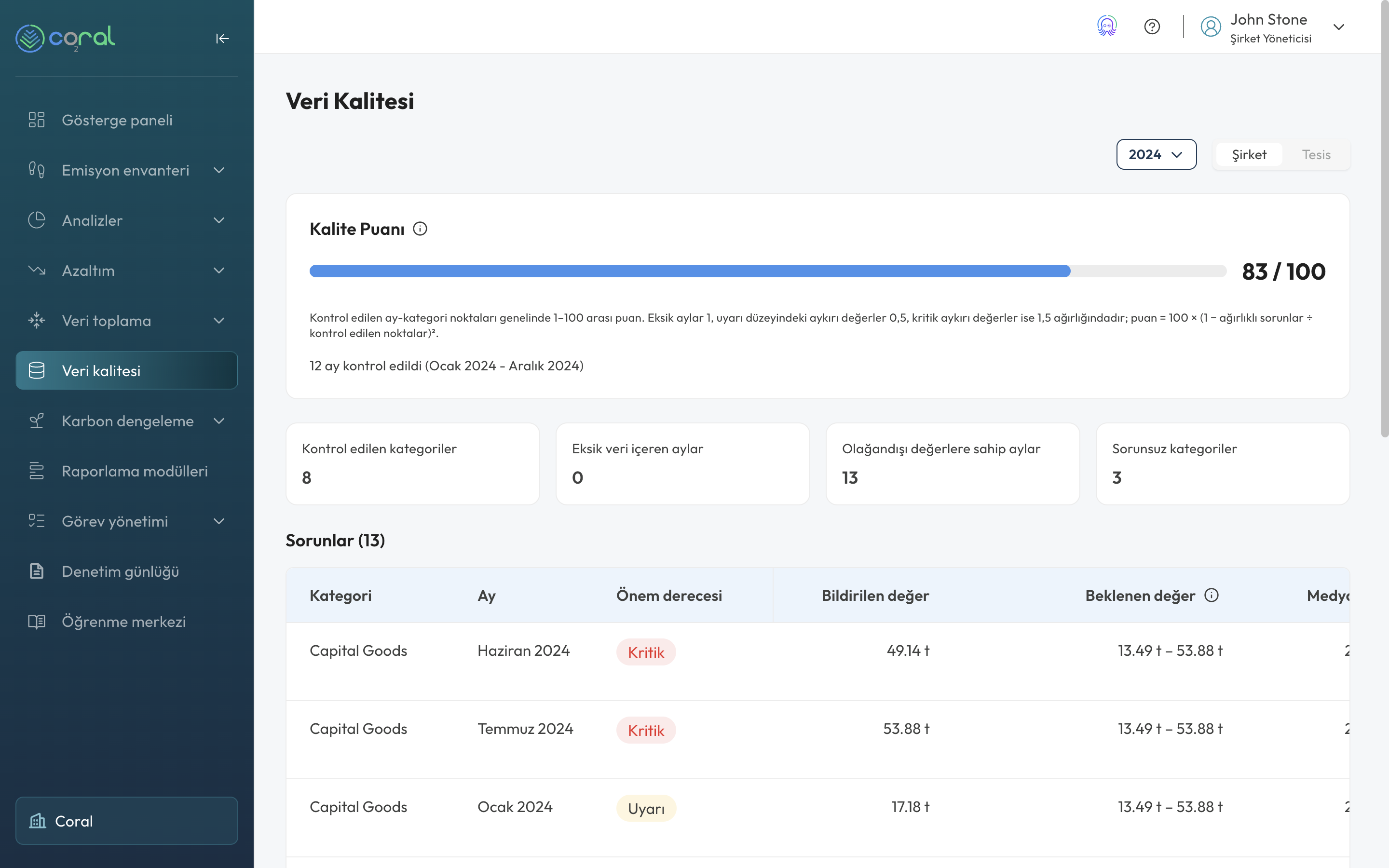 Coral platform ekranı: Ayak izinizi ölçün